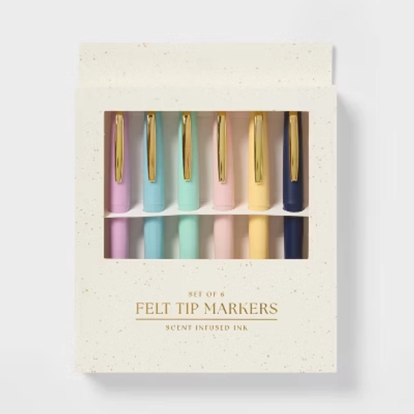 6pk Felt Tip Markers with Scent Infused Ink