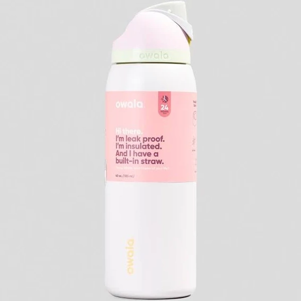 Owala 40Oz Freesip Stainless Steel Water Bottle in Pink/Purple