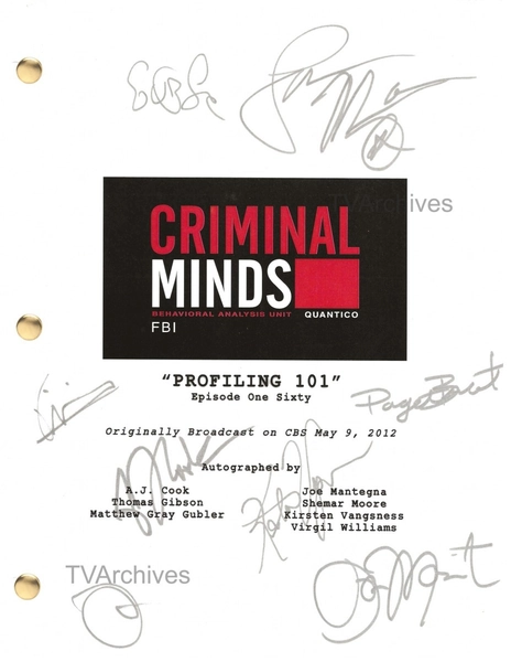 CRIMINAL MINDS TV Series Script, Thomas Gibson, Matthew Gray Gubler Signed (RPT)