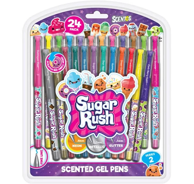 Sugar Rush Scented Colored Gel Pens 24 Pack
