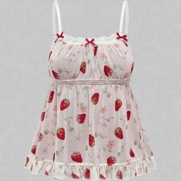 Romwe Strawberry Camisole Camisole