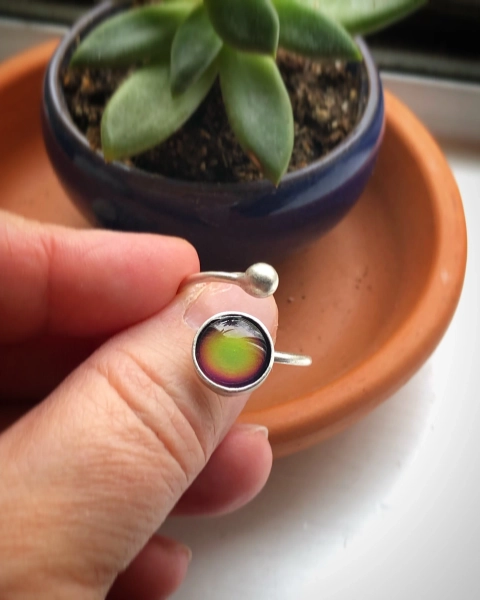 Color Changing Mood Ring: Silver Boho Adjustable Wrap Ring