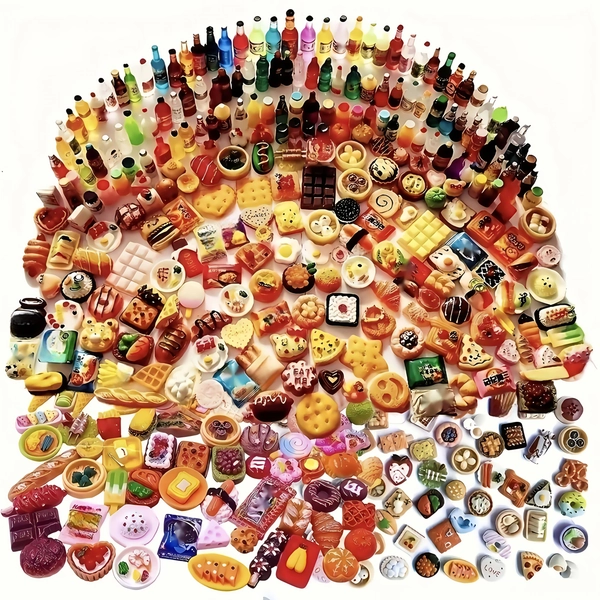 20/45pcs Mini Food & Drink Decoration Beads - Resin Christmas Halloween Kitchen Decor, Indoor/Outdoor Use, Perfect for Winter & New Year Celebrations, Festive Holiday Decorations, Festive Decoration | Playful Design | Durable Resin, Christmas Decorations, Beads For Bracelets, Charm, Jewelry Making Supplies