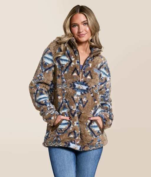 Small Shitake Telluride Fleece Quarter Zip Pullover