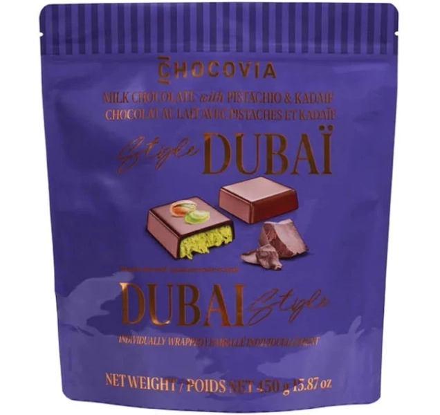 Chocovia Dubai Style Milk Chocolate with Pistachio & Kadaif – 450g Luxurious Middle Eastern-Inspired Delight