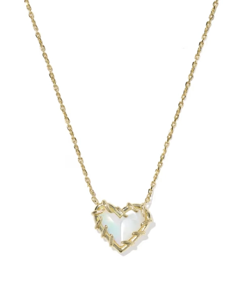 Dolly Parton x Kendra Scott Patchwork Ari Heart Gold Short Pendant Necklace