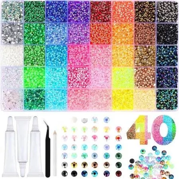 Bedazzling Kit, Rhinestones For Bedazzling, Rhinestone Kit, Colorful DIY Resin Jelly Rhinestone Kit with 3Pcs B7000 Glue, 3mm Flatback for Diamond Art
