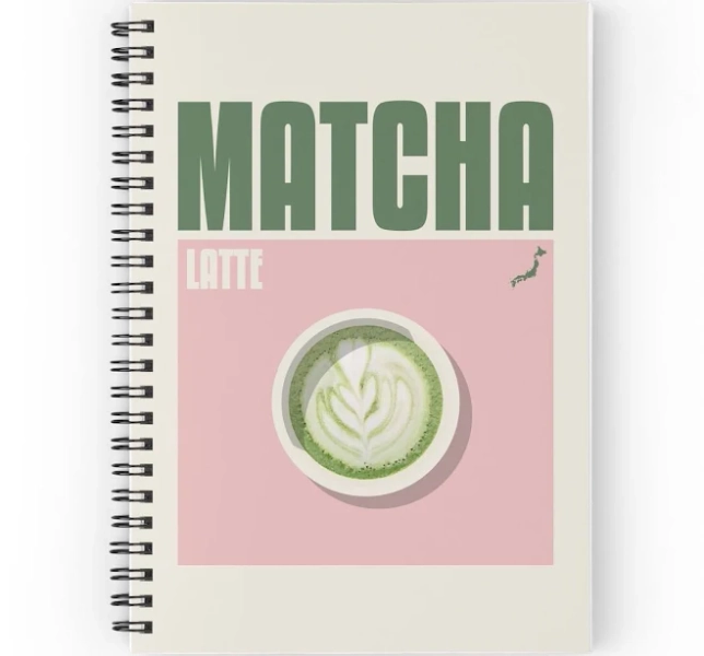 Matcha Latte Matcha Spiral Notebook by aio-