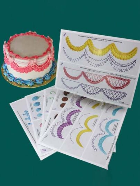 23 Pages DIY Baking & Piping Practice Templates, Suitable For Beginner, With Piping Tools Baking Supplies Set, Cake Decorating Patterns