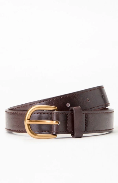 Faux Leather Buckle Belt