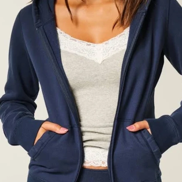 Hollister Zip-Up Hoodie - Color: Navy Blue ⭐️