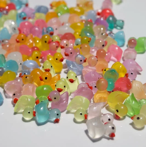 Mini Luminous Resin Ducks - Glow in the Dark Ducks, Advent Calendar Toys, Stocking Stuffers, Christmas Gift for Kids
