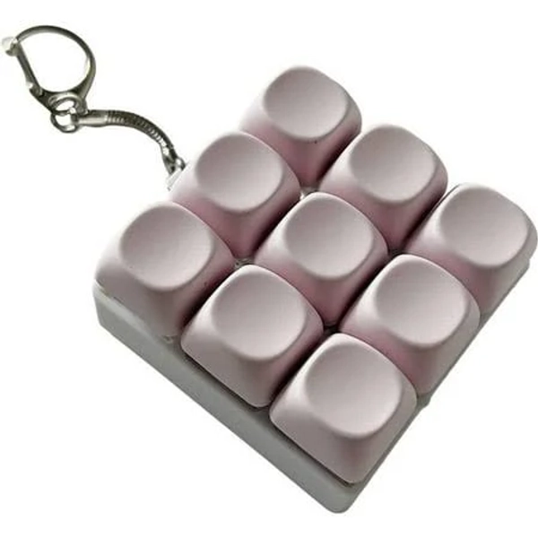Vjnyvs Keyboard Fidget Toy, 9 Keys Fidget Keyboard Keychain, Portable Keyboard Clicker Mini Keyboard Fidget for Adults Kids, Women's, Size: 2.36 x