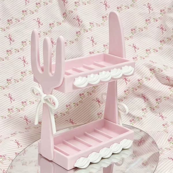 New Cute 3D Printed High-look Cream Bean Scoop Storage Rack Korean-style 12-slot Knife and Fork Storage Rack Perfec Girly Heart - AliExpress 15