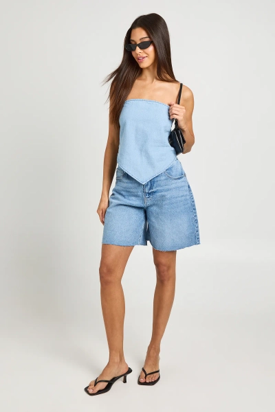 Chambray Bandeau Scarf Top