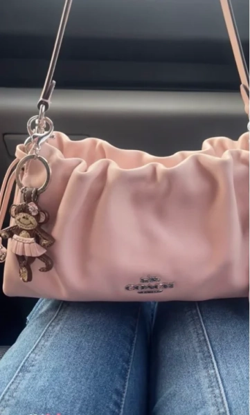 pink Faye Shoulder Bag With Ruching