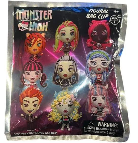 Monster High 3d Foam Bag Clip Blind Bag 1 Random Figure Series 1