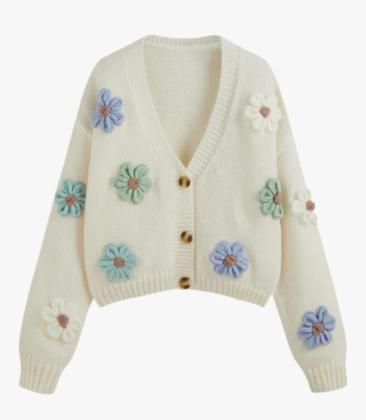 CIDER Women’s Floral Cropped Cardigan
