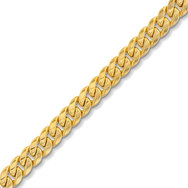 6.0mm Miami Cuban Curb Chain Bracelet in Hollow 10K Gold - 7.5”
