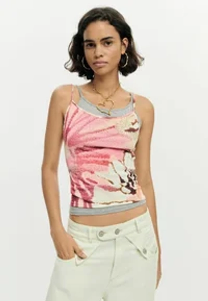 PRINTED STRAPPY T-SHIRT - Felső - pink