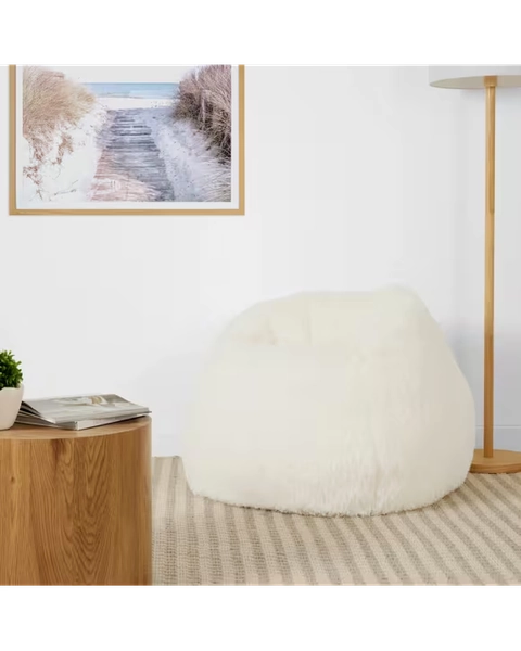 Fluffy Bean Bag - White