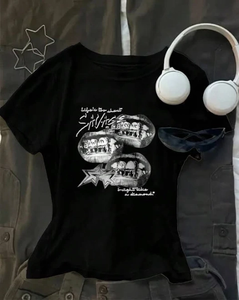 SHEIN Loose Fit Graphic T-Shirt for Teen Girl