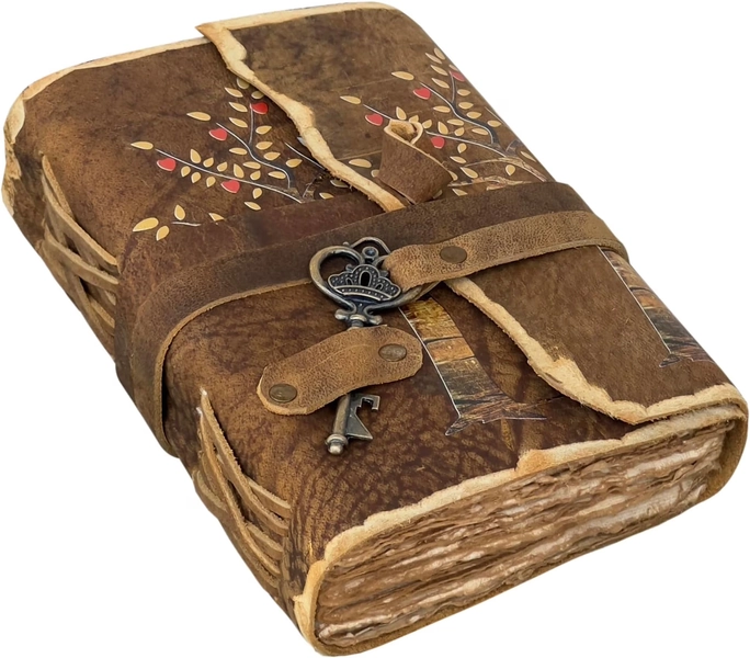 Tree of Life Leather Journal - Antique Handmade Deckle Edge Vintage Paper Leather Print Bound Journal - Book of Shadows Journal - Leather Sketchbook - Drawing Journal - Great Gift (7x5) - Walmart.com