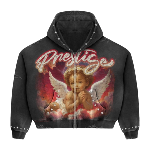 Black Prestige Angel Hoodie Red - s