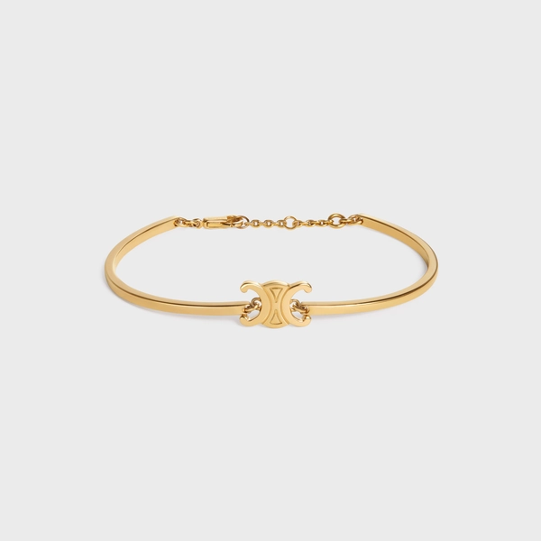 TRIOMPHE ARTICULATED BRACELET IN BRASS WITH GOLD FINISH - GOLD | CELINE