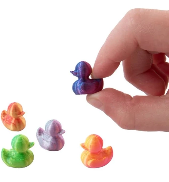 50 Pieces Bright Color 3D-Printed Micro Rubber Duck Plastic Toys