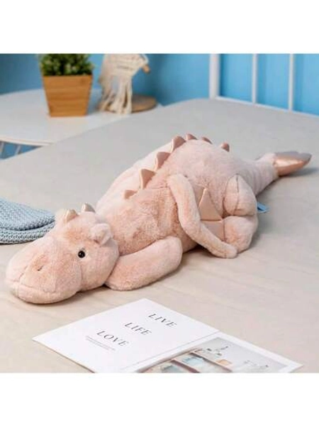 27.6" 2-Lb Weighted Dragon Plush – Cute Stuffed Animal For Kids – Pink/White/Green/Blue Available