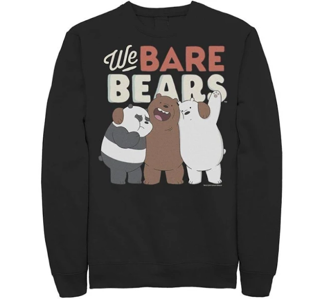 Cartoon Network Men's Bare Bears Graphic Fleece Pullover
