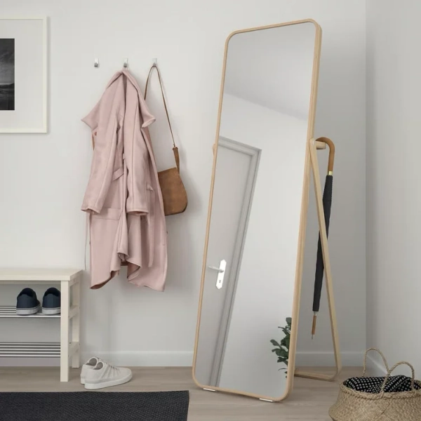 IKORNNES Floor mirror - ash 20 1/2x65 3/4 "