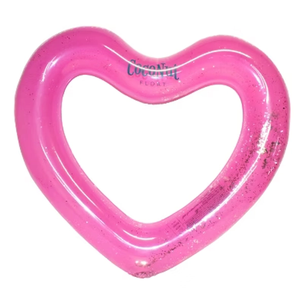 CocoNut Outdoor Glitter Heart Pool Float - Pink