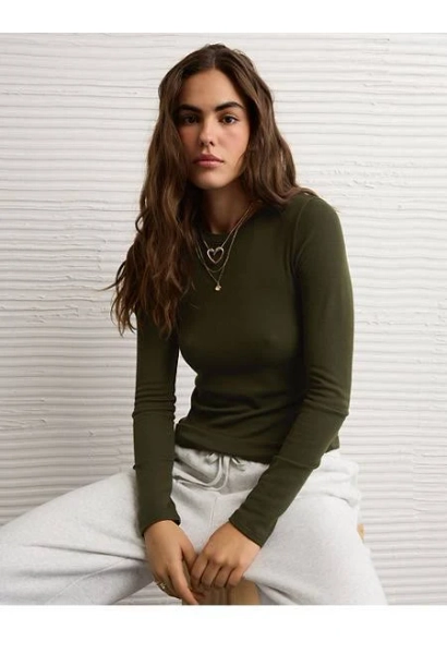 AE Women's Long Sleeve Cozy Crew Neck T-Shirt
