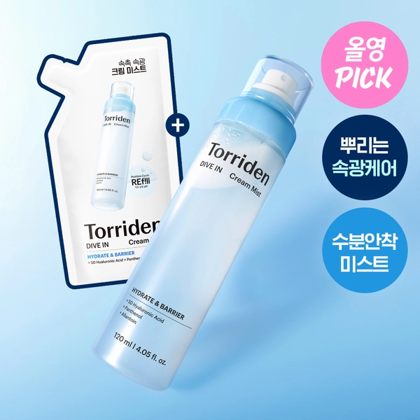 [3월올영픽/NEW]토리든 다이브인 저분자 히알루론산 크림 미스트 120ml 리필 기획 (+리필 120ml) | 올리브영
