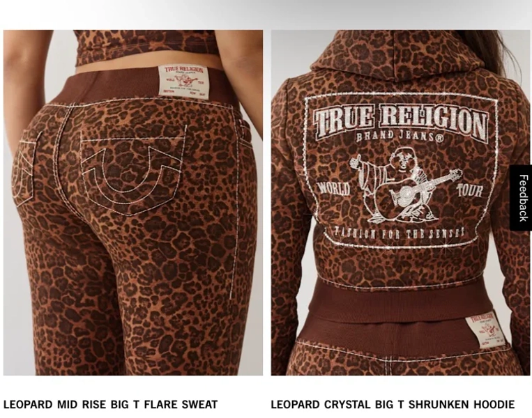 Cheetah print true religion set