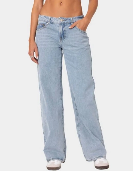 Edikted Women's Raelynn Washed Low Rise Baggy Jeans