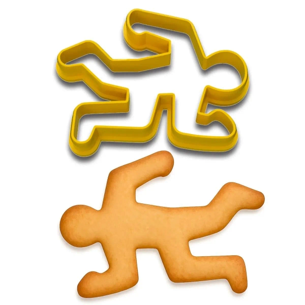 Crime Scene Body Cookie Cutter 4x3" for Baking Fondant Clay Gifts Kitchen