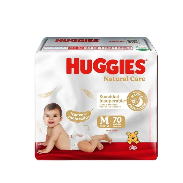 Pañales Huggies Natural Care M 70 Un