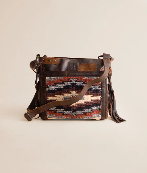 Serape Olivia Crossbody Fringe Leather Purse