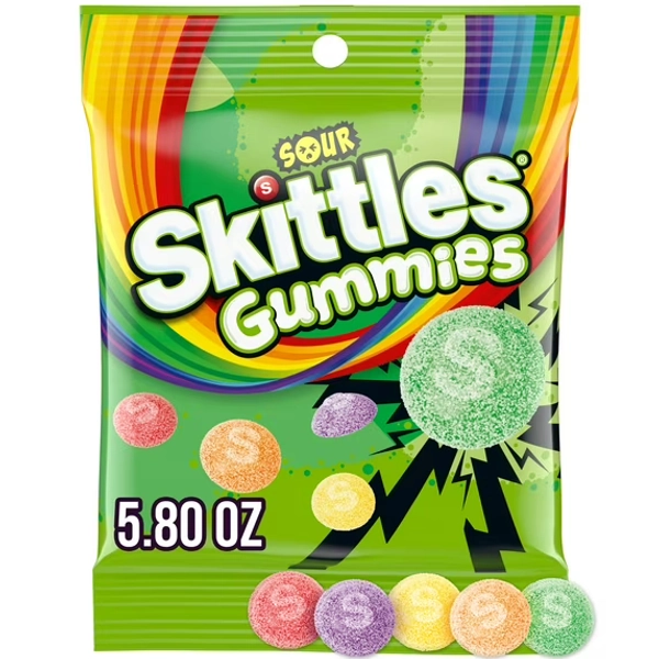 Skittles Sour Gummies, Sour Gummy Candy - 5.8 oz Bag