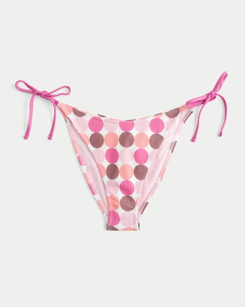 Rib Side Tie Cheeky Bikini Bottom