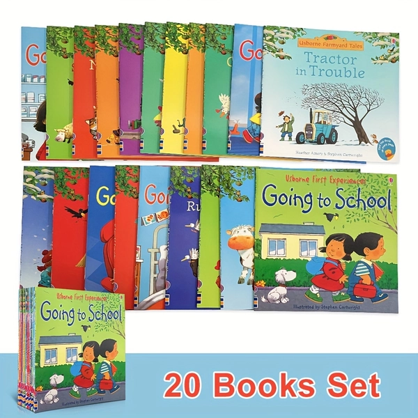 20 Books Set Farm Story Books - Classic English Story Collection for Preschool Kindergarten Reading Skills Social Emotional Learning, Homeschool Classroom Library Educational Resouroom Educational Kit