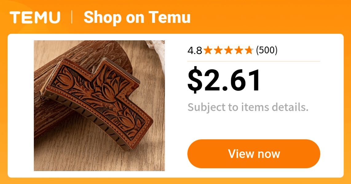 1pc pu leather sunflower paisley hair claw barrette cowgirl - Temu
