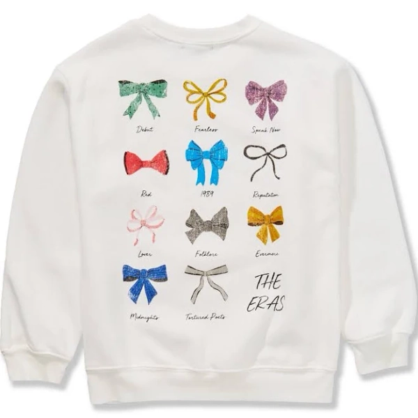 Originality Big Girls Bow Print Long-Sleeve Sweatshirt
