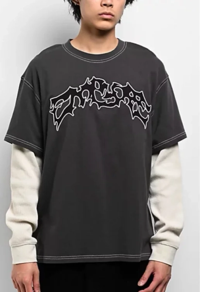 Empyre Loose Screw Charcoal & Beige 2fer Long Sleeve
