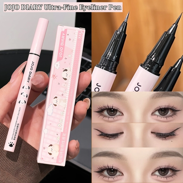 JOJO DIARY Ultra-Fine Long-Lasting Eyeliner, 0.1mm | Smooth Water Flow, Waterproof and Sweat-Proof, Quick-Drying, Beginner-Friendly, Suitable for All Skin Types, Pink - A Must-Have for Korean Cosmetics