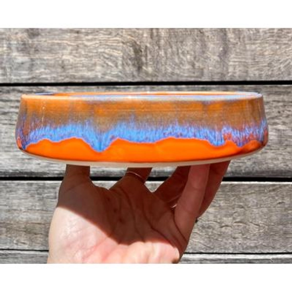 Ceramic Orange and Blue Pasta Bowl