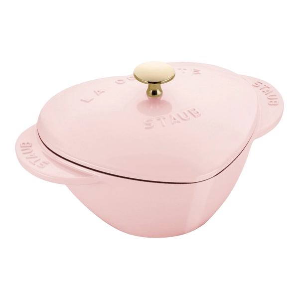 Staub Cast Iron - Specialty Shaped Cocottes 1.75 qt, Heart, Dutch Oven, Pink Peony